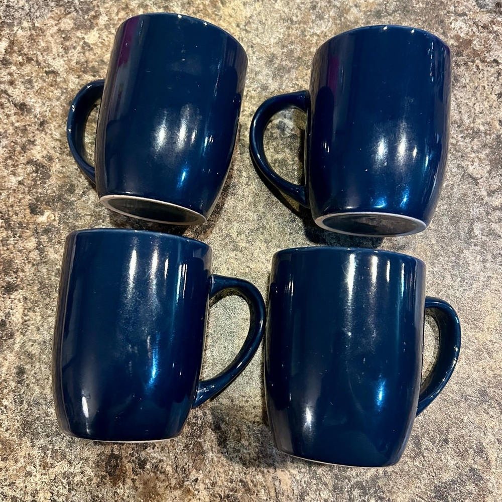 Navy Blue Ceramic Mug Set